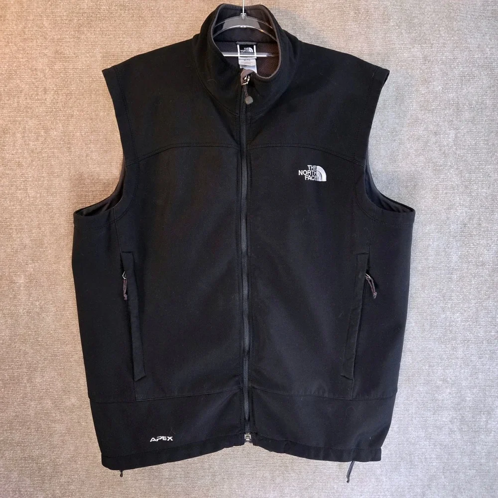The North Face Apex Bionic Softshell Vest Mens XL Black Windproof Full Zip Mock